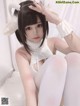 Coser @ 蜜汁 猫 裘 Vol.043: 白丝 毛衣 (40 photos + 3 videos)